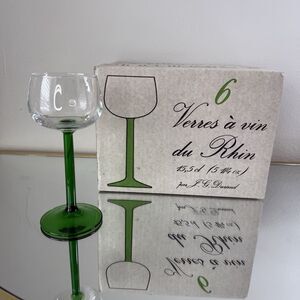 6 Rhine Wine Glasses Luminarc J.G Durand Glasses with Box